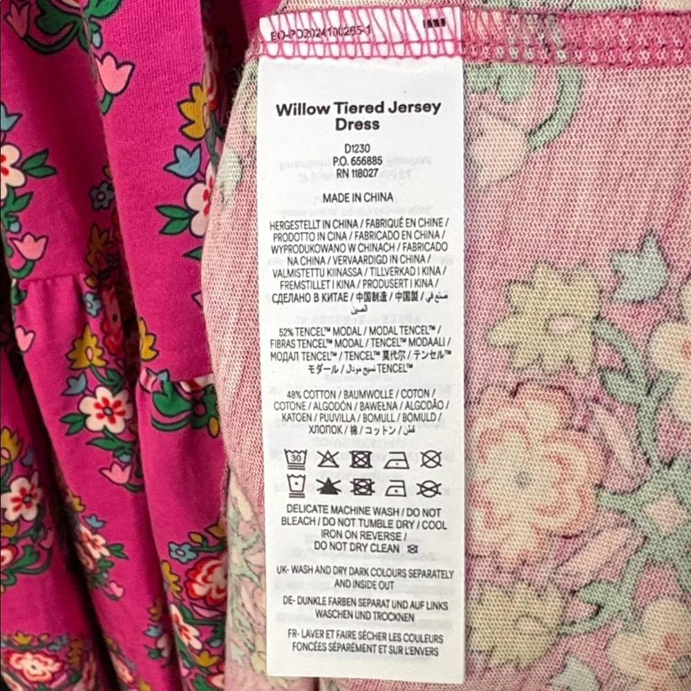 Boden Fuchsia Floral Long Sleeve Dress - Picture 14 of 16